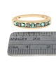 Alternating Green Beryl and Diamond Tapered Ring in Yellow Gold